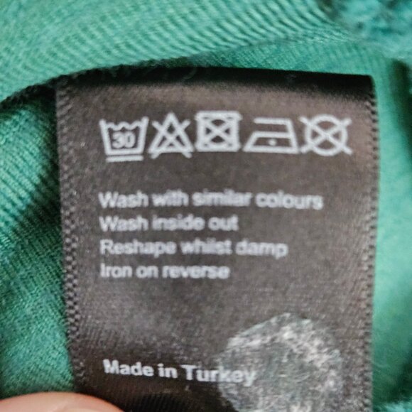 ME+EM Corduroy Velour Green Long Sleeve Swing Dress Size 12 - Picture 11 of 12